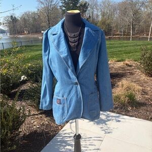 Vintage Levi’s Denim Blazer Jacket Western Blue Structured Small Medium